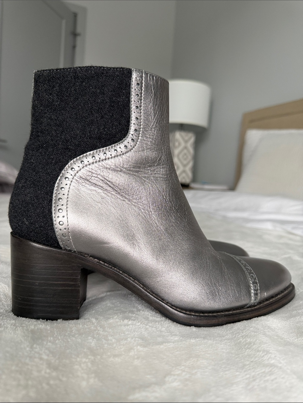 Office of Angela Scott Ankle Boot Leather Ankle Boots Gray EU 39